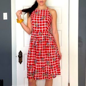 Maison Jules Printed Spaghetti- Strap Dress